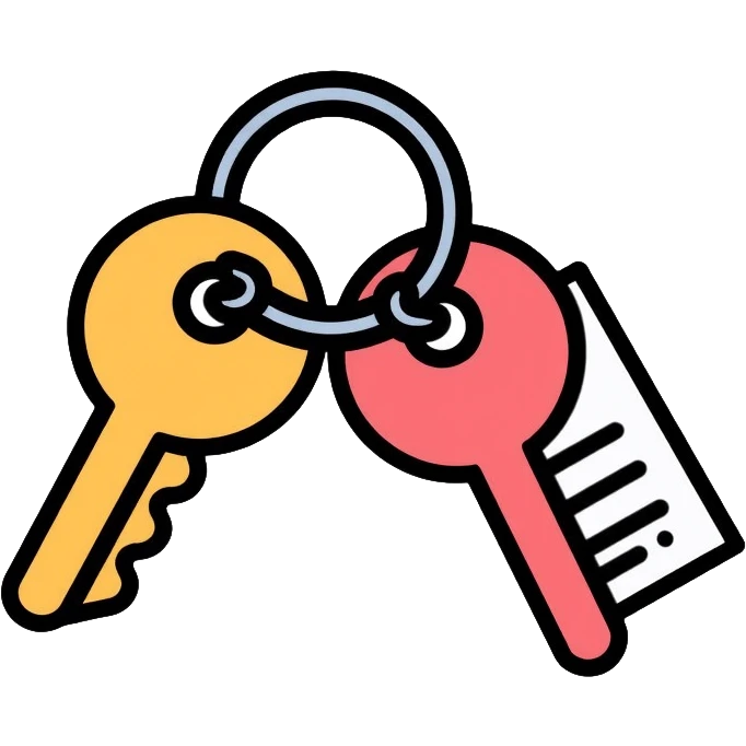 hotel room key with tag emoji