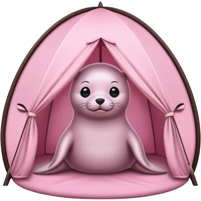 Seal in a light pink tent  emoji