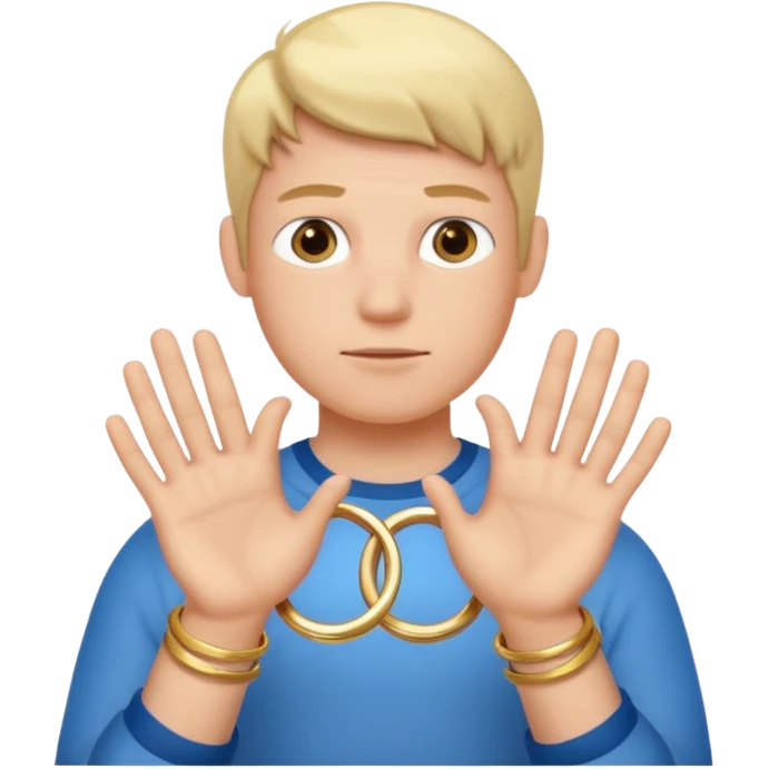 finn from adventure time with rings in his hands emoji