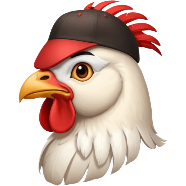 rooster with baseball hat emoji