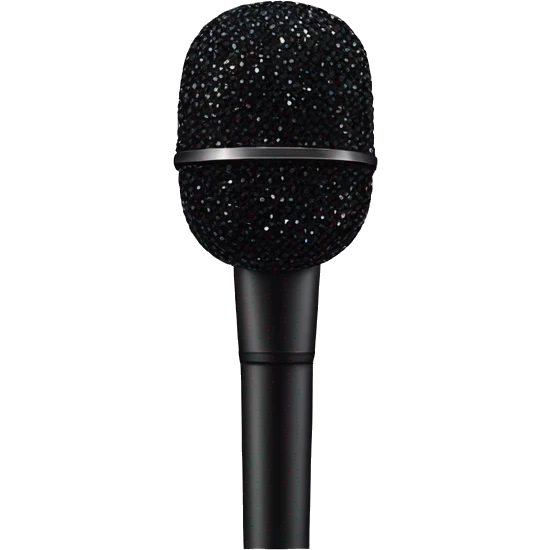 Black glitters microphone  emoji