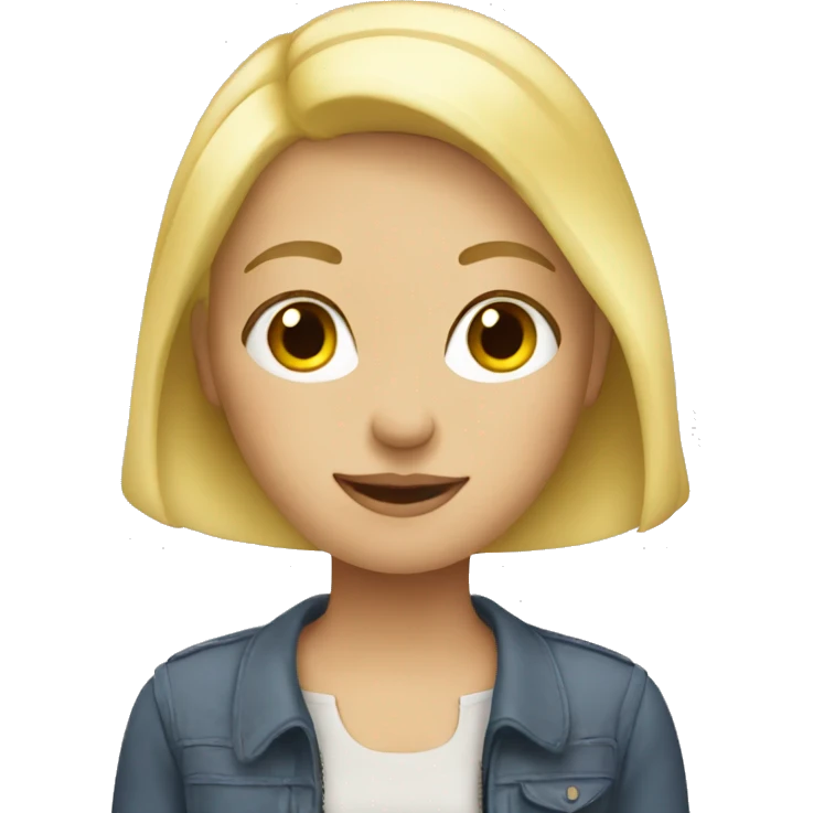 blonde girl with car emoji