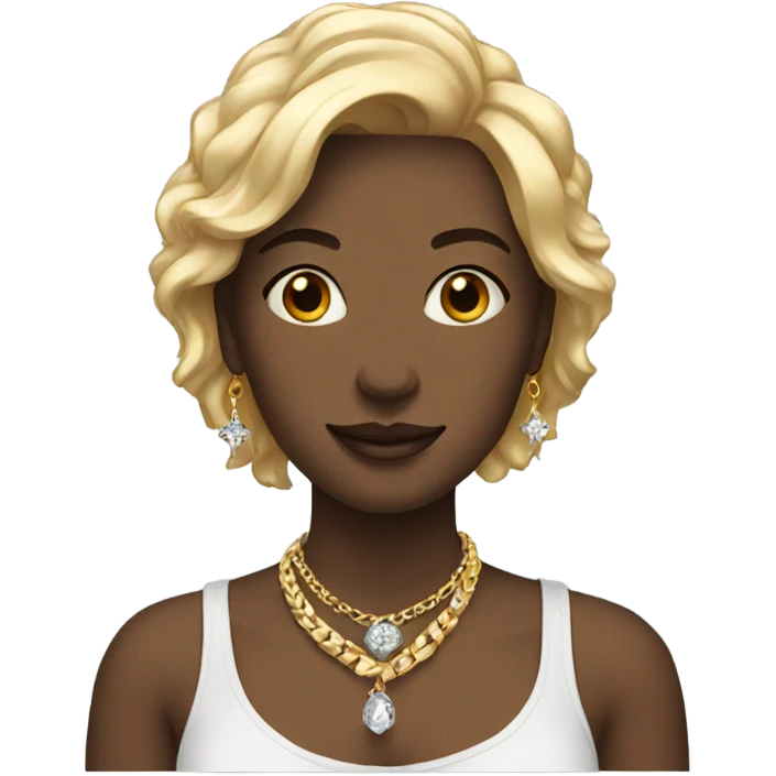 casual female portrait with jewelry emoji