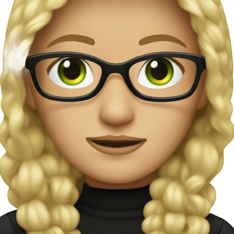 Black glasses dirty blonde hair green eyes  emoji