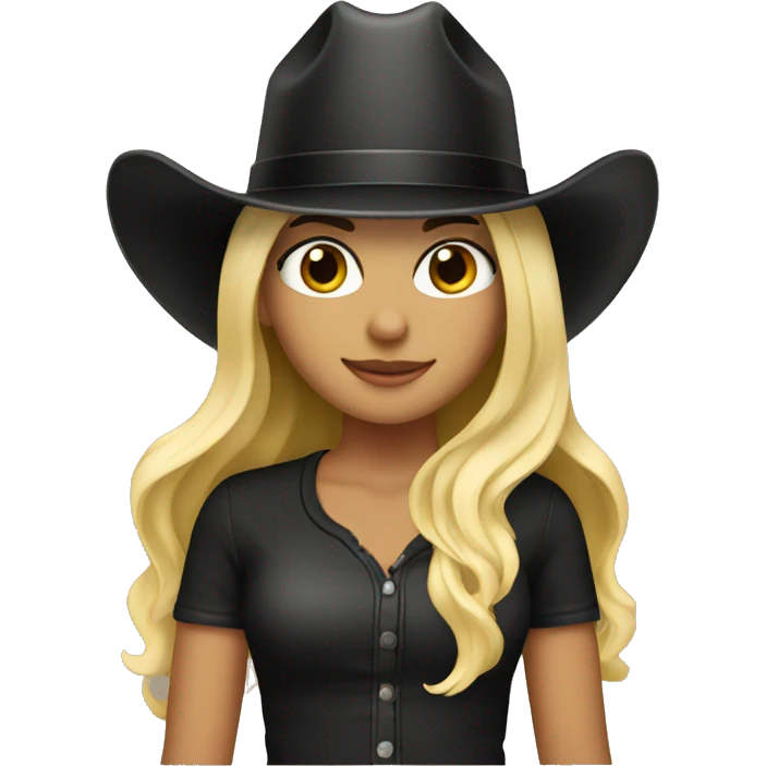 Create blonde girl with black cowboy hat emoji