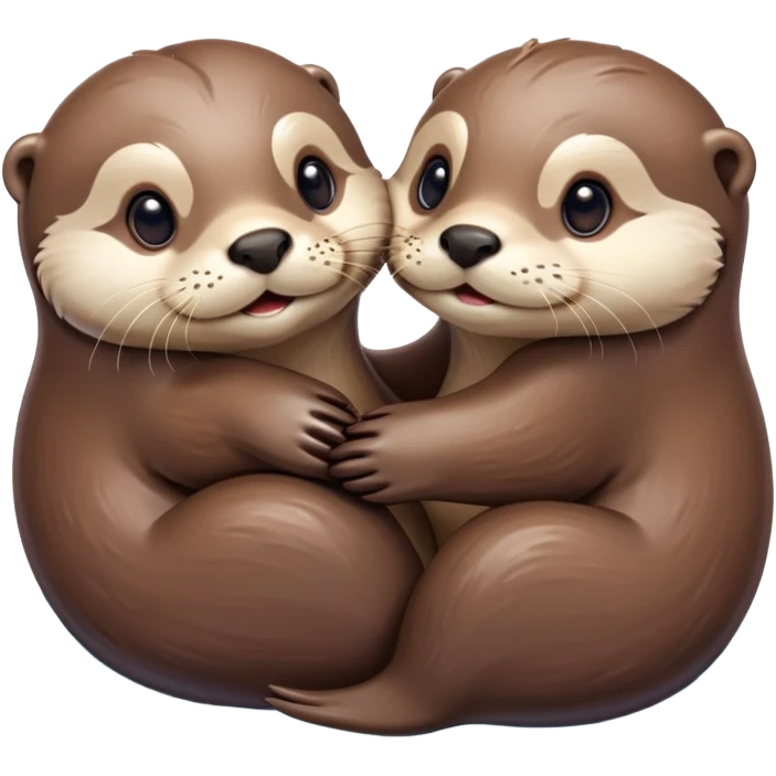 Two otters in love emoji