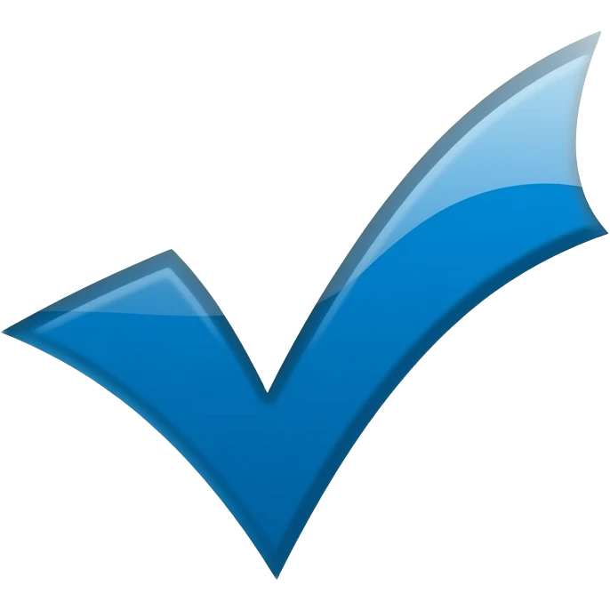 Blue certified square check mark emoji