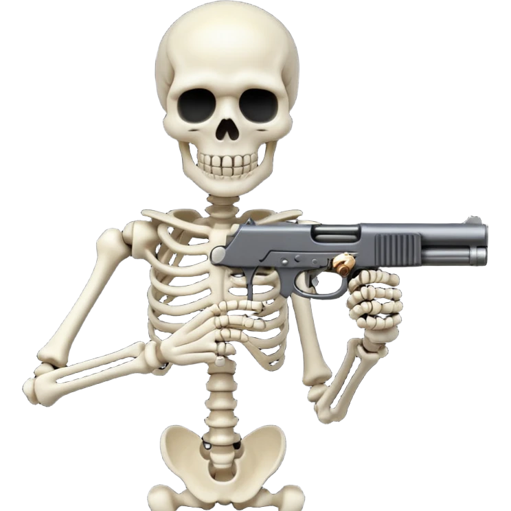 Skeleton with gun emoji
