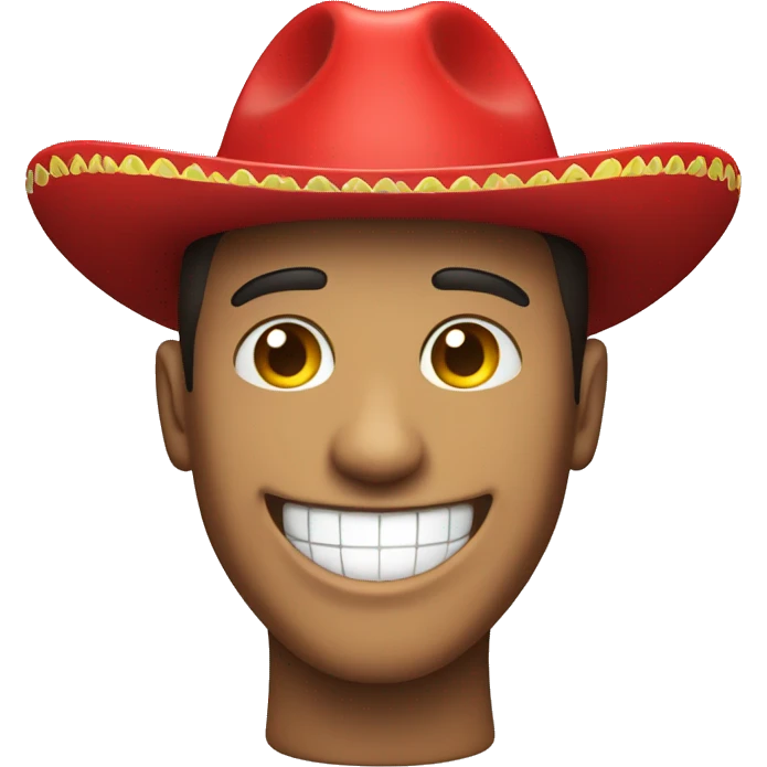 Happy guy with a red sombrero emoji