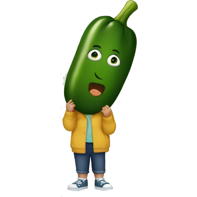 kid big pickle emoji