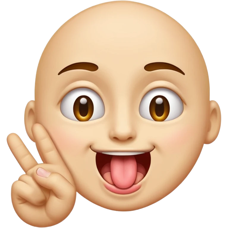 playful face pulling down one lower eyelid with one finger and sticking out its tongue, fun expressive emoji style emoji