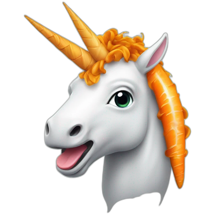 Licorne qui mange une carotte emoji