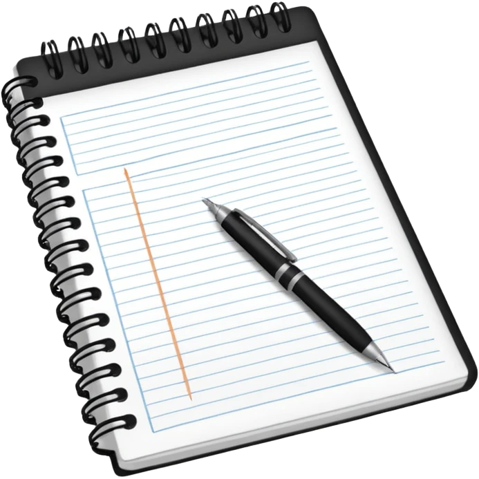 spiral notebook with tasks written emoji