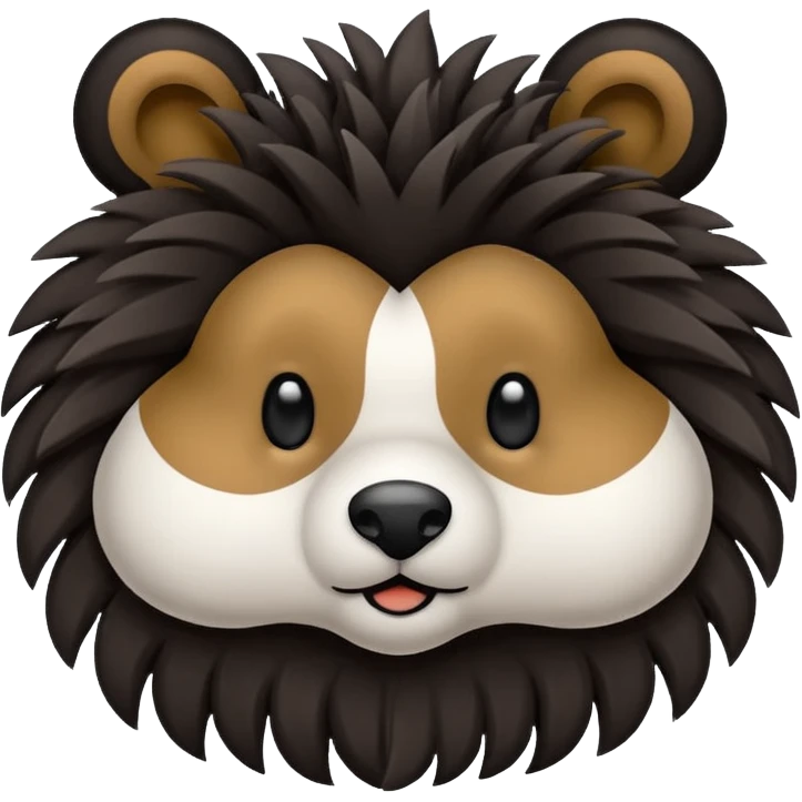 Mache einen Waschbären der PomPons in der Hand hält. emoji