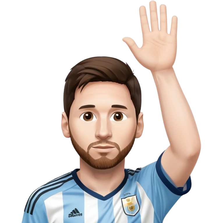 Lionel Messi soccer player with Argentina blue and white jersey emoji