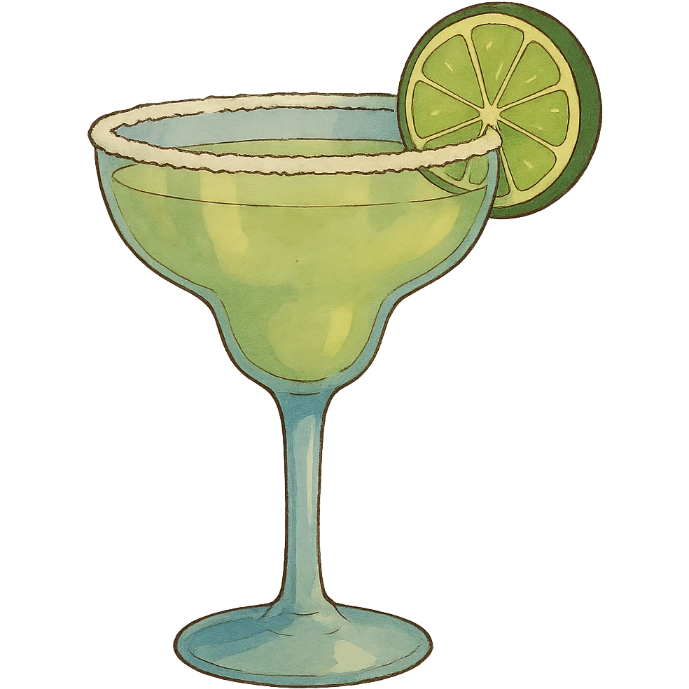 a margarita cocktail glass, ghibli style emoji