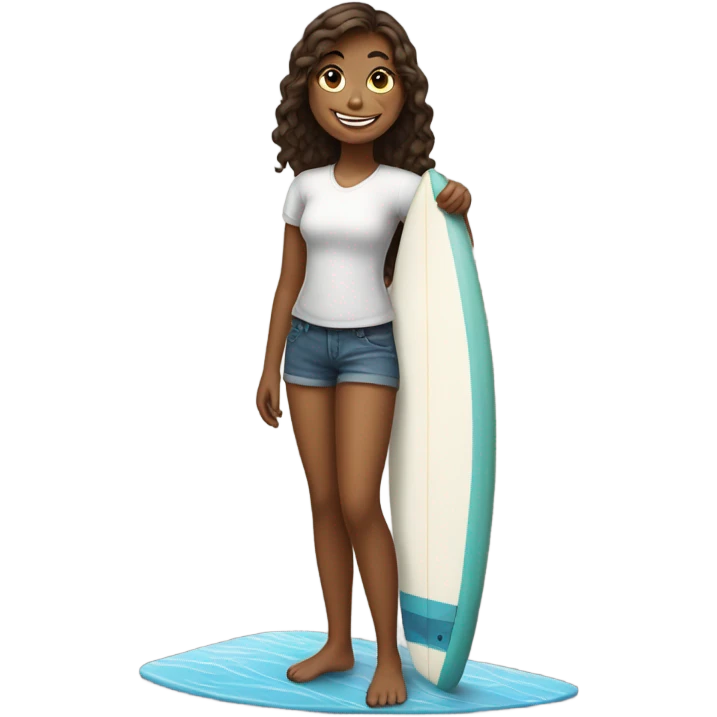 Girl with surfboard  emoji