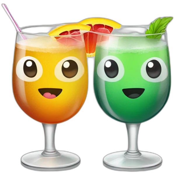 Deux verres à cocktails qui se trinquent emoji