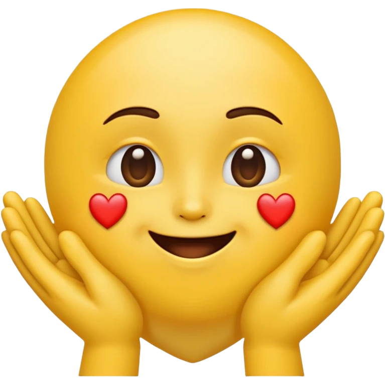 thank you emoji, beaming face, hands over heart, grateful expression emoji