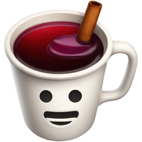 Mulled wine in a craft cup emoji
