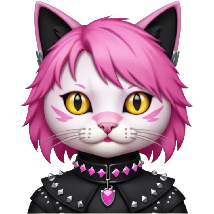 pink haired metalhead  cat emoji