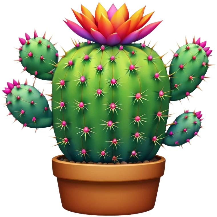 Rainbow cactus emoji