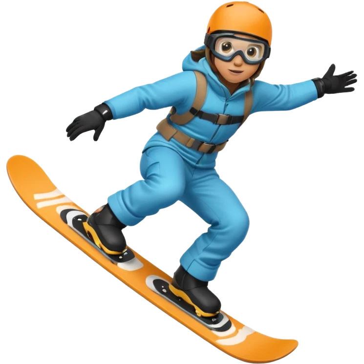 going off a big jump on a snowboard emoji