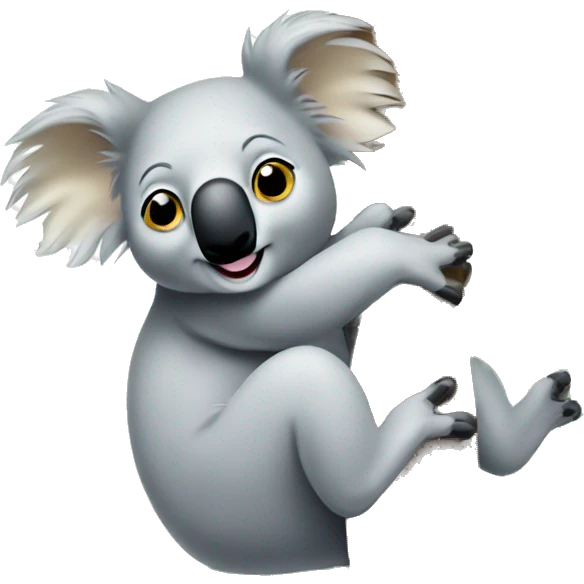 Koala upside down on tree emoji