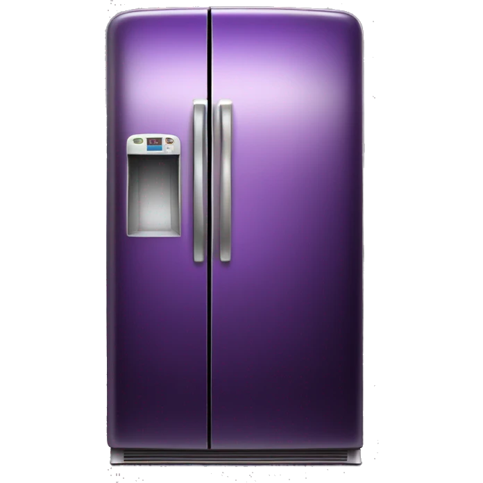 Realistic Metallic dark purple fridge isolated.  emoji