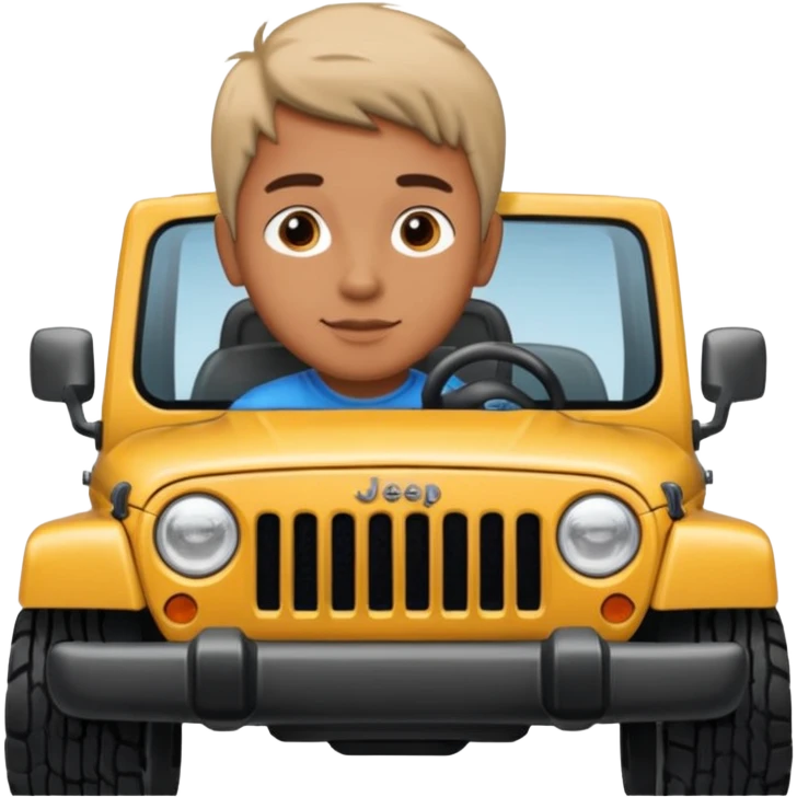 Boy driving Jeep cherokee emoji