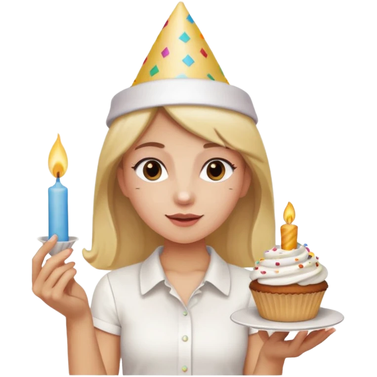 una festa di compleanno con una camicia bianca una ragazza  emoji