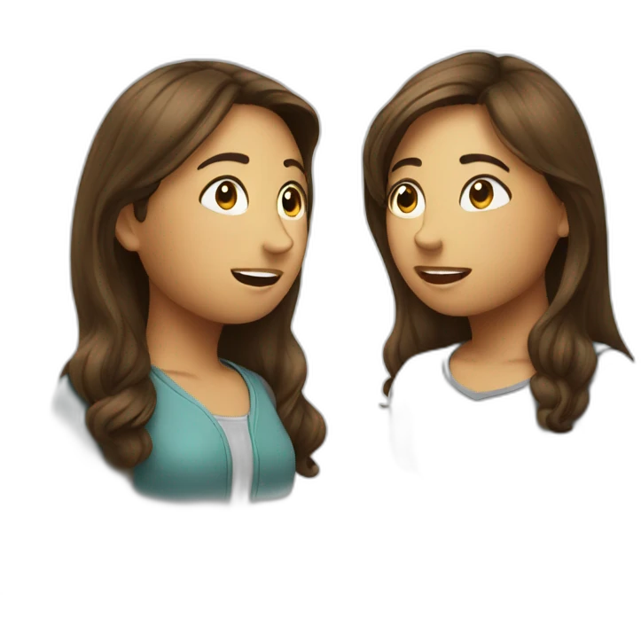 two students discussion emoji