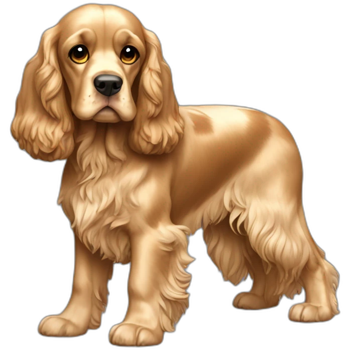 Dog-golden-english-cocker-spaniel-full-body-standing emoji