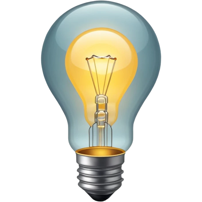 Lightbulb – Clear bulb glowing warmly emoji