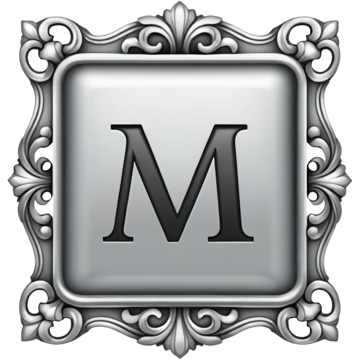 m 실버 이니셜 엔틱 emoji