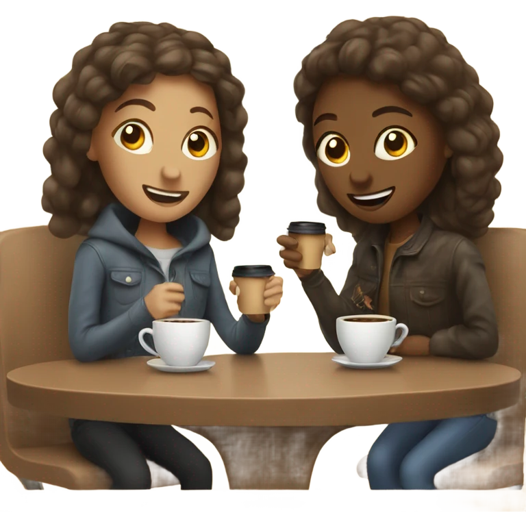 Two friends getting coffee emoji