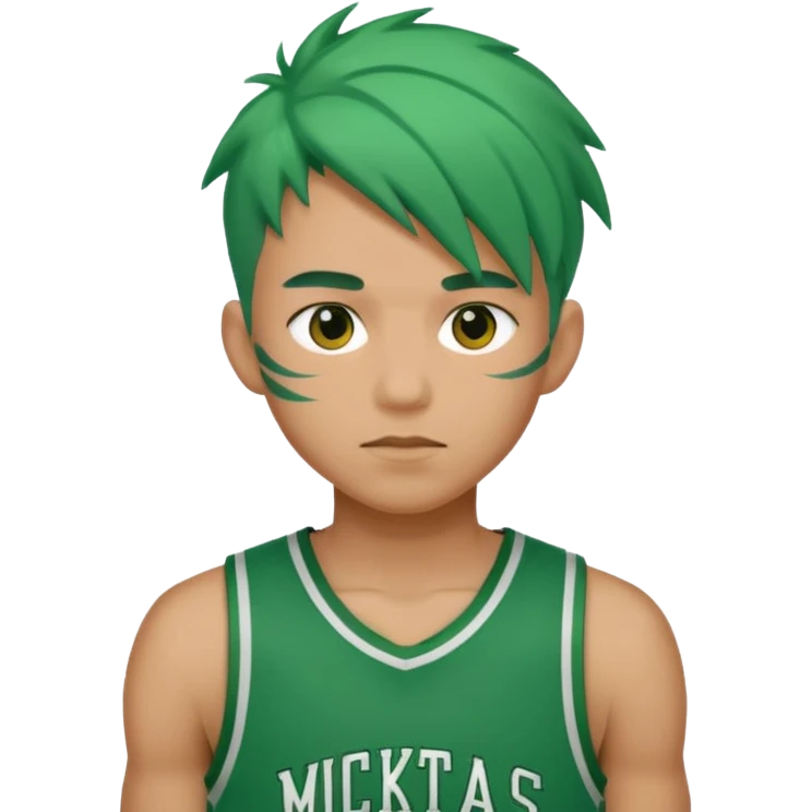 basketball player with green hair emoji