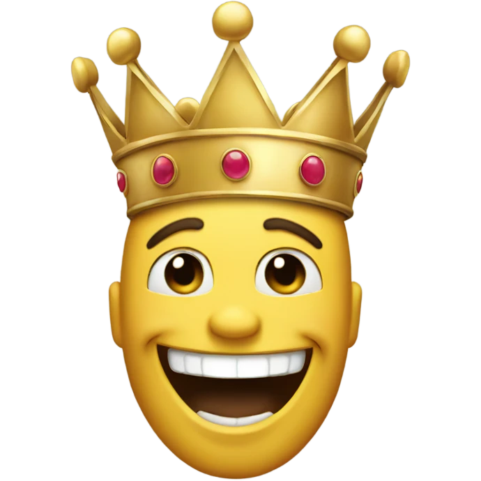 Laughing with a crown on emoji