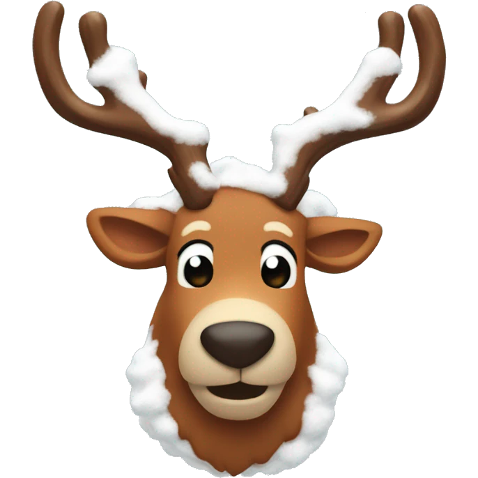 Rudolph antlers with snow emoji