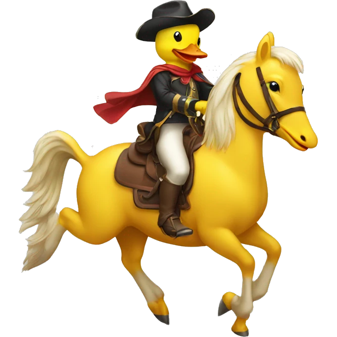 yellow duck riding a horse emoji