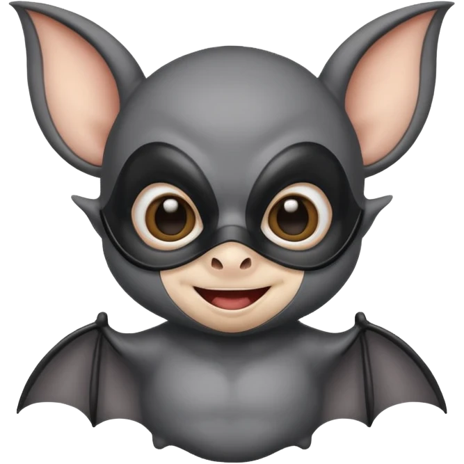 cute baby bat with mask emoji