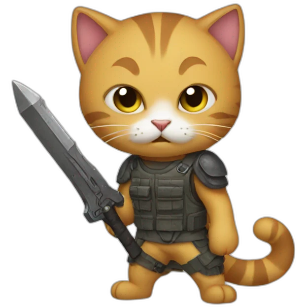 Cat with weapon emoji