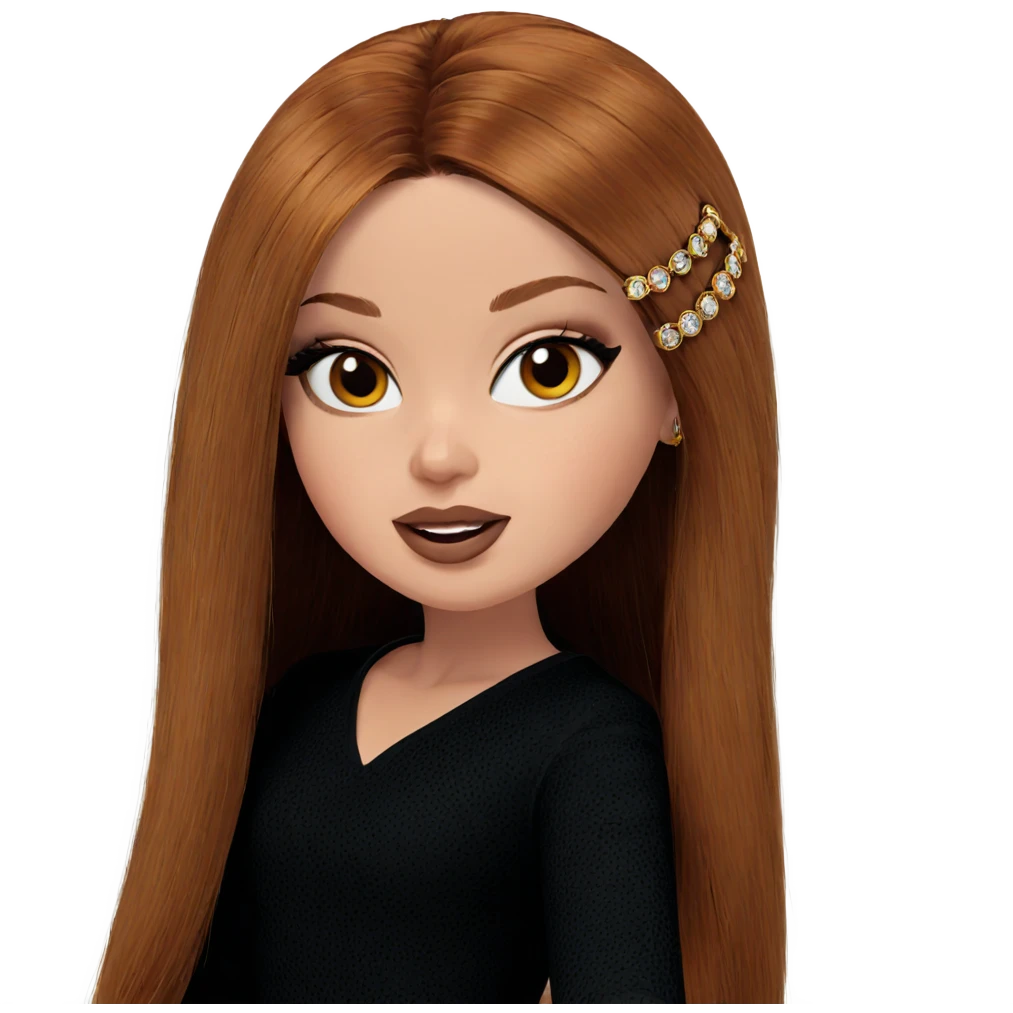 girl with brown hair and jewelry emoji