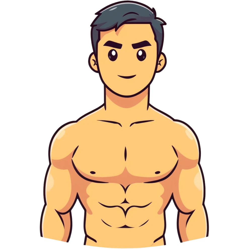 Muscular Caucasian gay man wearing a bikini emoji