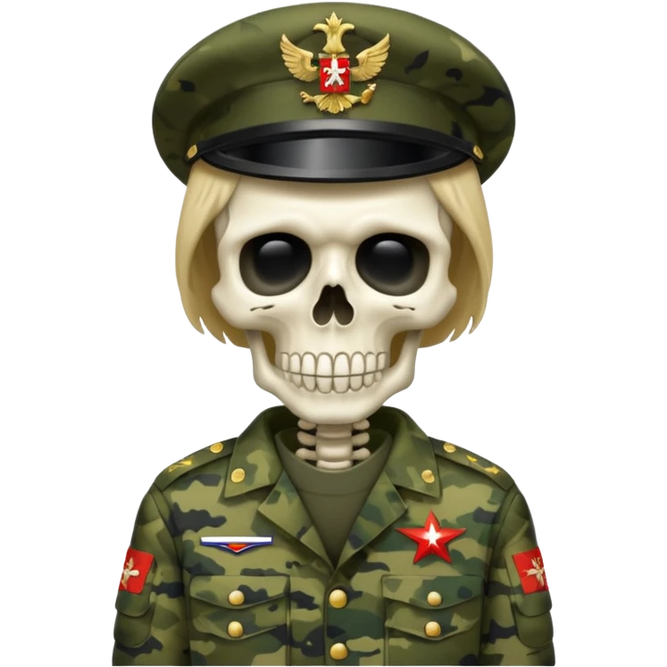 generate a realistic skeleton in Russian military camouflage emoji