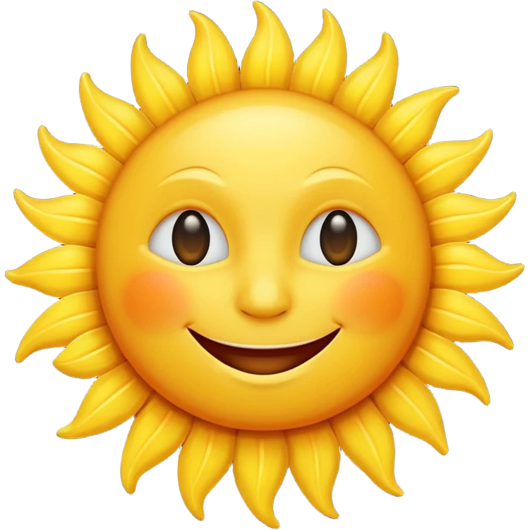smiling sun emoji, simple and cheerful emoji