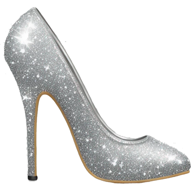 Silver sparkly high heels  emoji