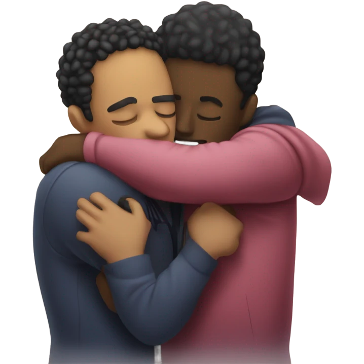 two people hugging while the other us a backstabber doing a hush symbol emoji