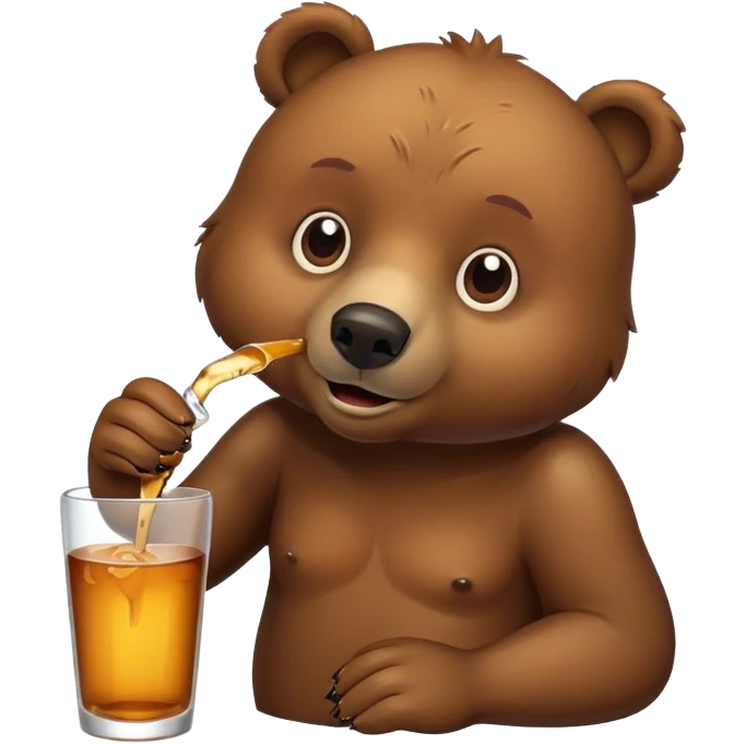 Blue bear drinking emoji