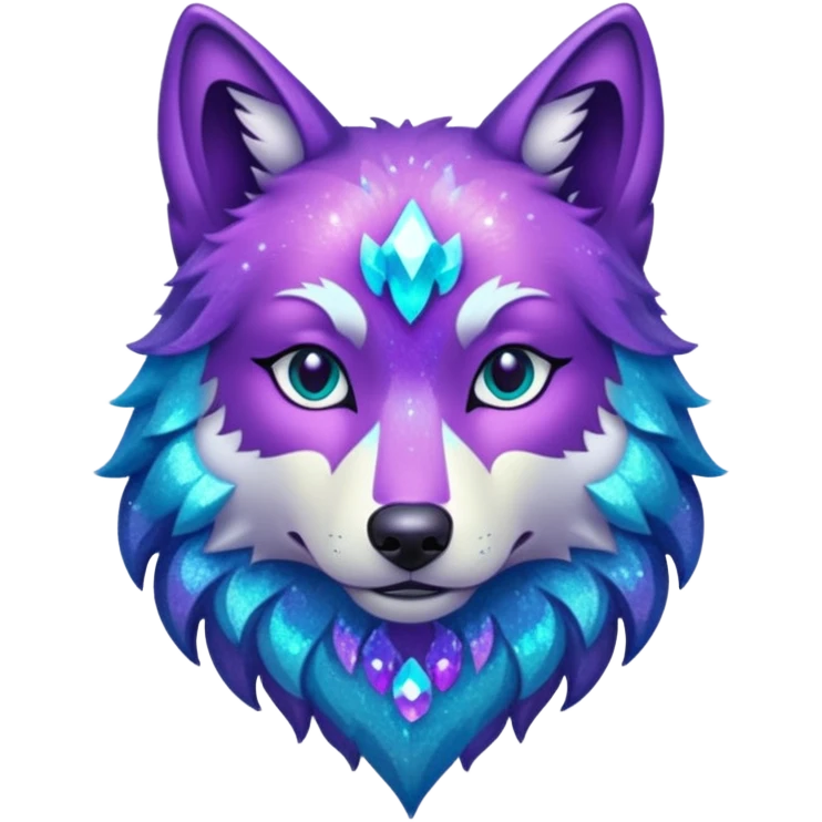 glitter purple and cian lobo emoji